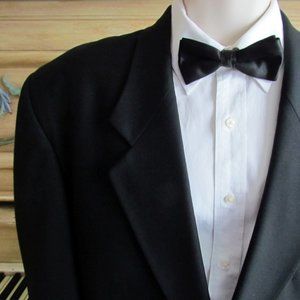 BLACK BLAZER, 44L, SLEEVE 36" SAVILE ROW McGUIRE'S DINNER JACKET, SPORT COAT
